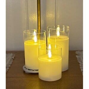 New Flickering Flameless Candles with Remote, White Battery Operated Candles